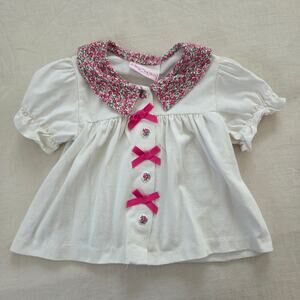 Vintage Floral Collared Top 2t